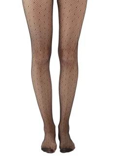 Spot Net Fashion Tights - Black