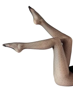 Spot Net Fashion Tights - Black