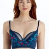 Tropics Longline Non Padded Plunge Bra - Print