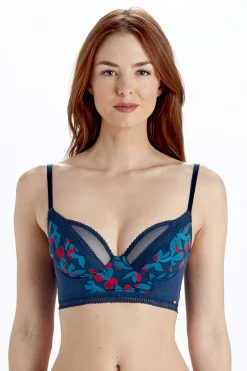Tropics Longline Non Padded Plunge Bra - Print