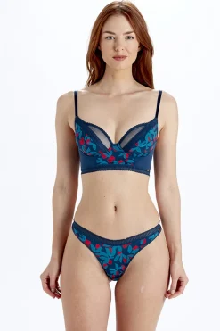 Tropics Longline Non Padded Plunge Bra - Print